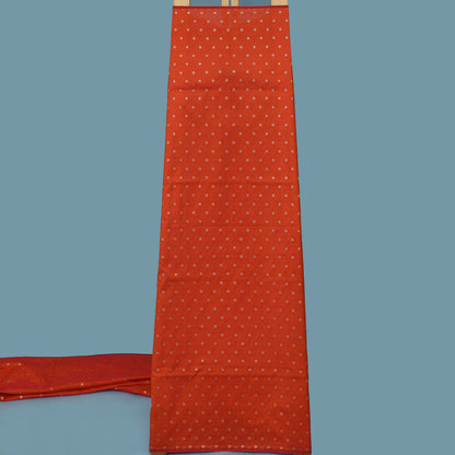 Orange Color Katan Meena Brocade Fabric