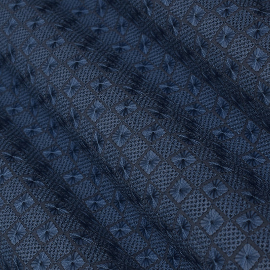 Grey Color Georgette Embroidery Fabric