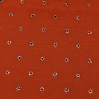 Orange Color Katan Meena Brocade Fabric