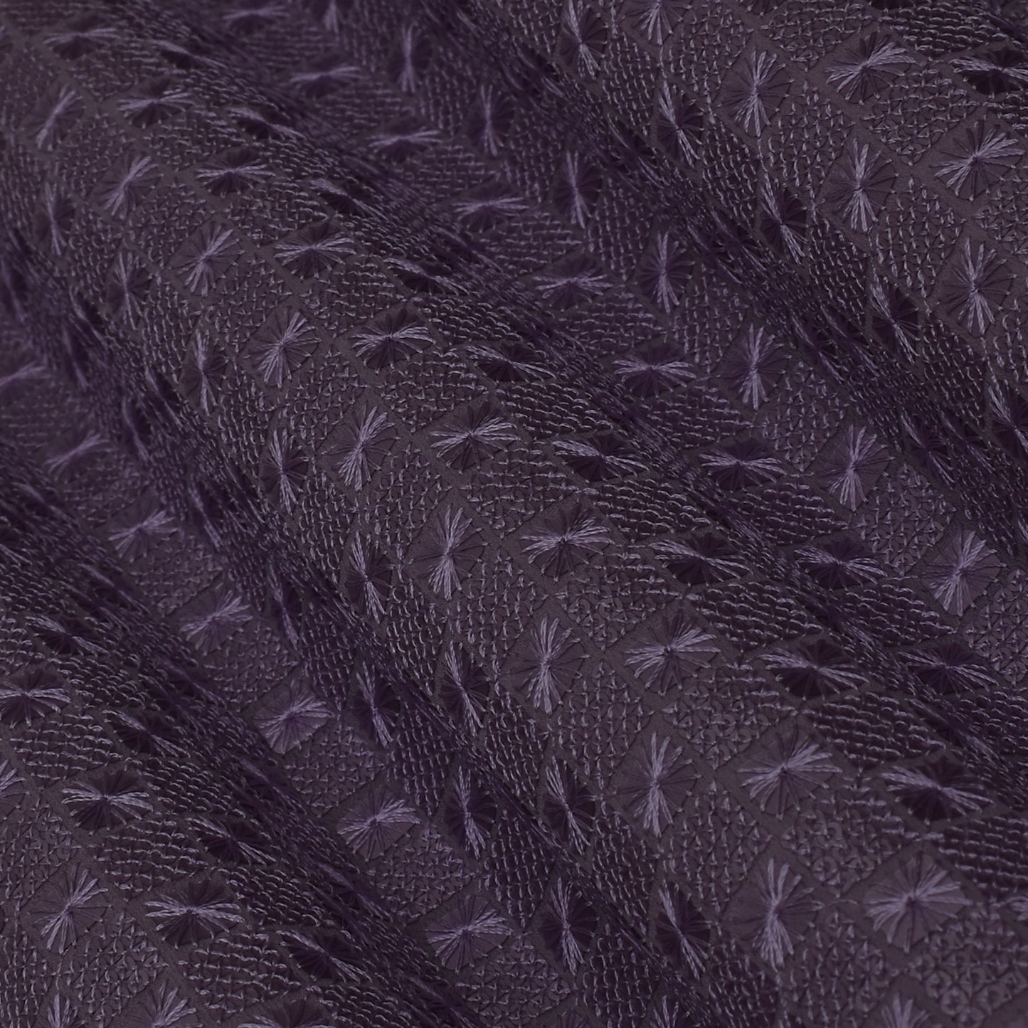 Lilac Color Georgette Embroidery Fabric