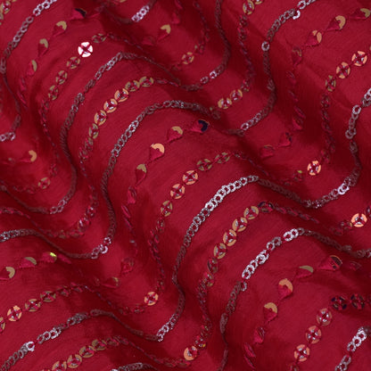 Rani Color Chinon Sequins Embroidery Fabric