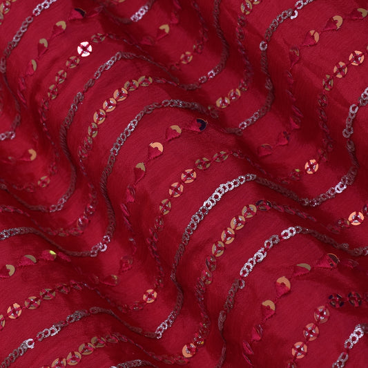 Rani Color Chinon Sequins Embroidery Fabric