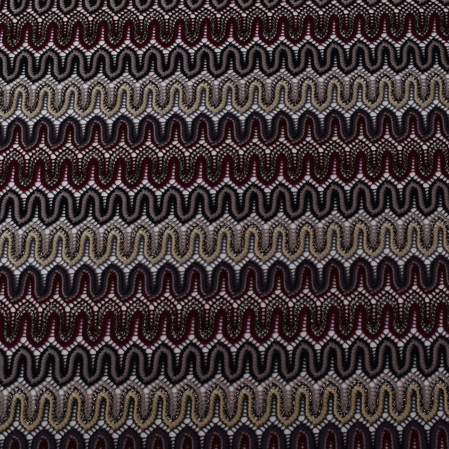 Multi Colored Simmer Zigzag Knitted Print Fabric