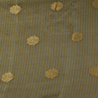 Moss Green Color Organza Tissue Booti Fabric