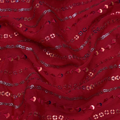 Rani Color Chinon Sequins Embroidery Fabric