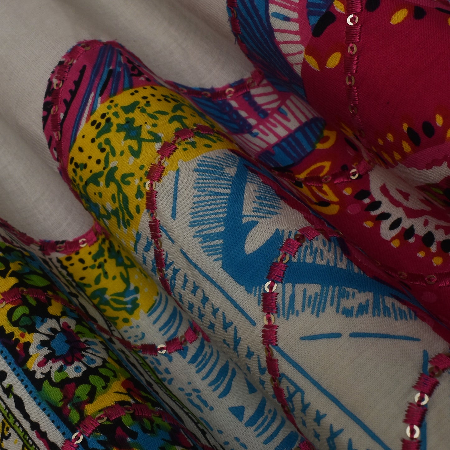 Multi Colored Kora Cotton Plazo Fabric