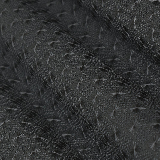 Grey Color Georgette Embroidery Fabric