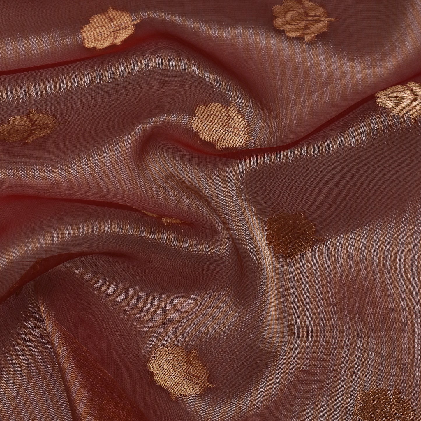 Onion Color Organza Tissue Booti Fabric