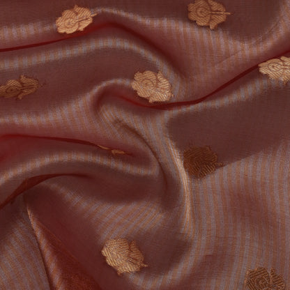 Onion Color Organza Tissue Booti Fabric