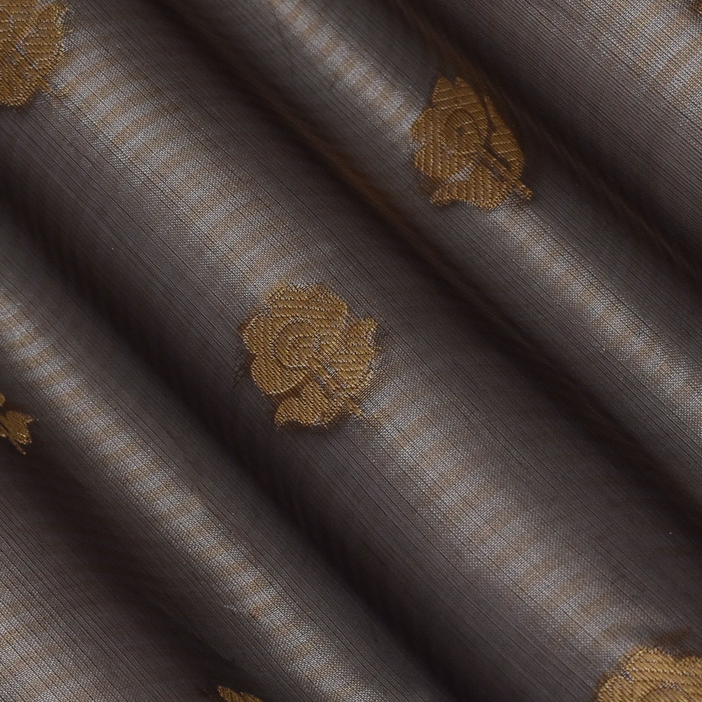 Grey Color Organza Tissue Booti Fabric