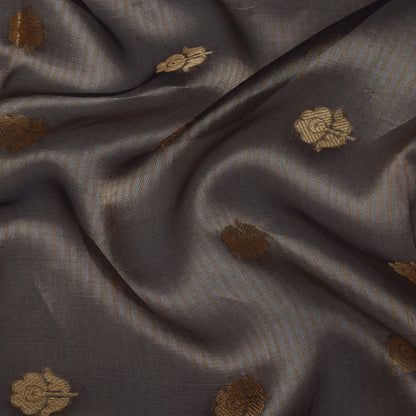 Grey Color Organza Tissue Booti Fabric