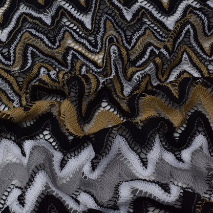 Multi Colored Zigzag Knitted Print Fabric