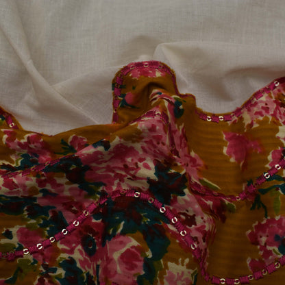 Multi Colored Kora Cotton Plazo Fabric