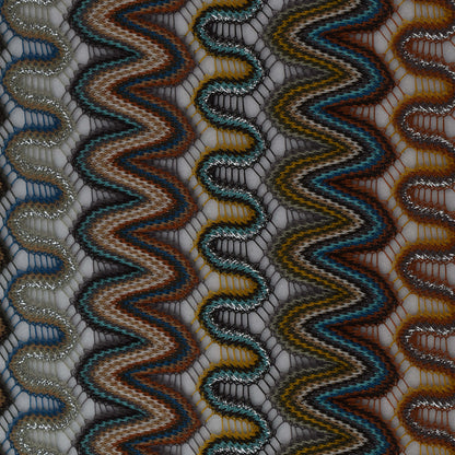 Multi Colored Simmer Zigzag Knitted Print Fabric