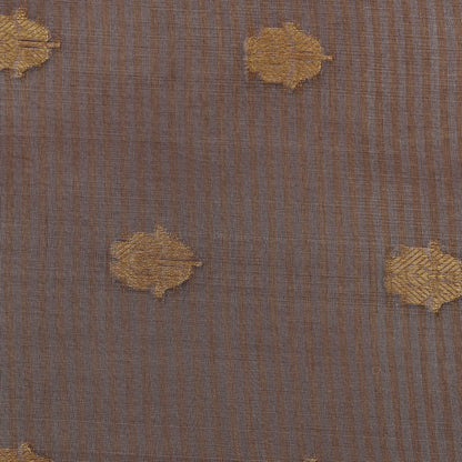 Brown Color Organza Tissue Booti Fabric