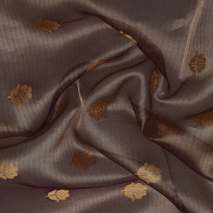 Brown Color Organza Tissue Booti Fabric