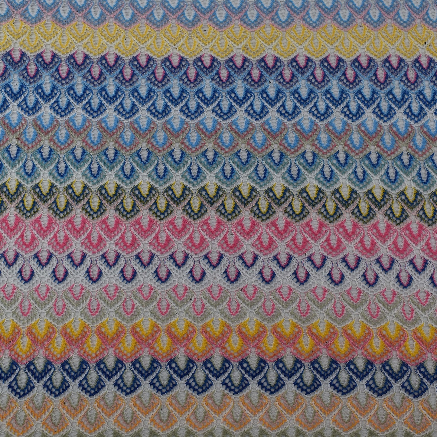 Multi Colored Zigzag Knitted Print Fabric