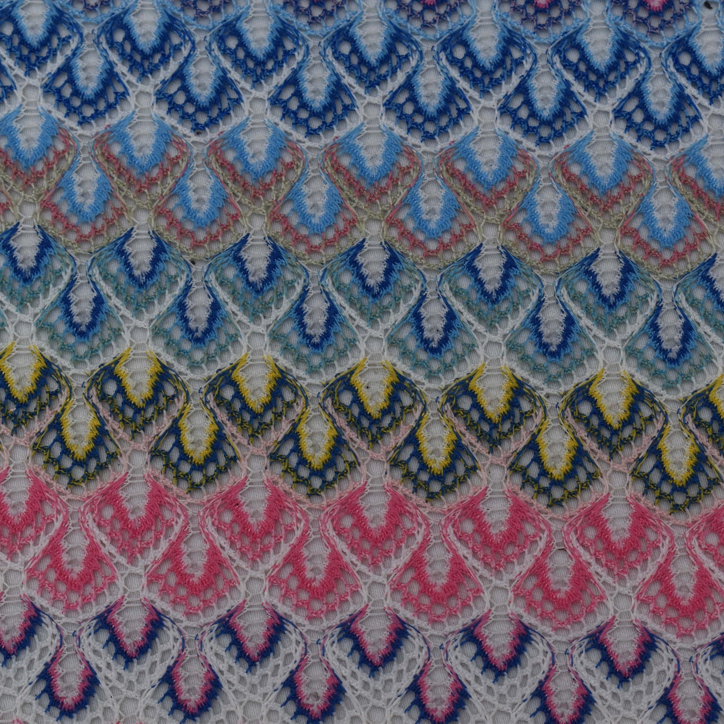 Multi Colored Zigzag Knitted Print Fabric