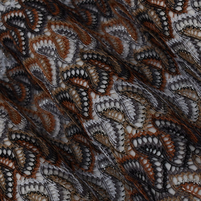 Multi Colored Simmer Zigzag Knitted Print Fabric