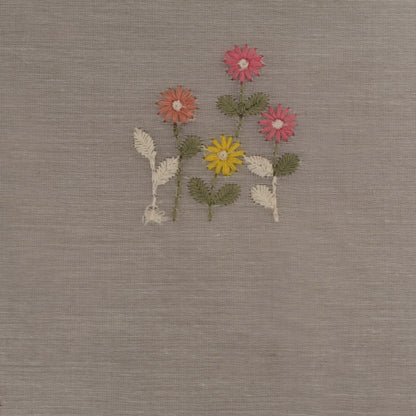 Cream Color Chanderi Embroidery Fabric