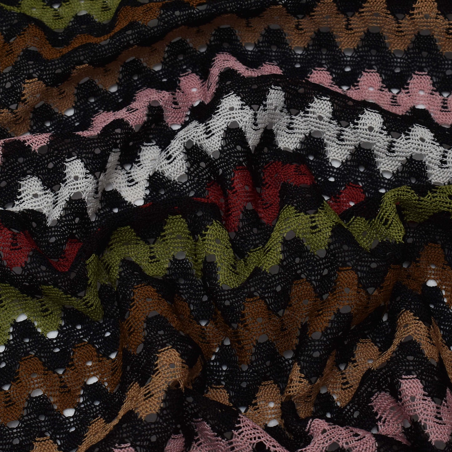 Multi Colored Zigzag Knitted Print Fabric