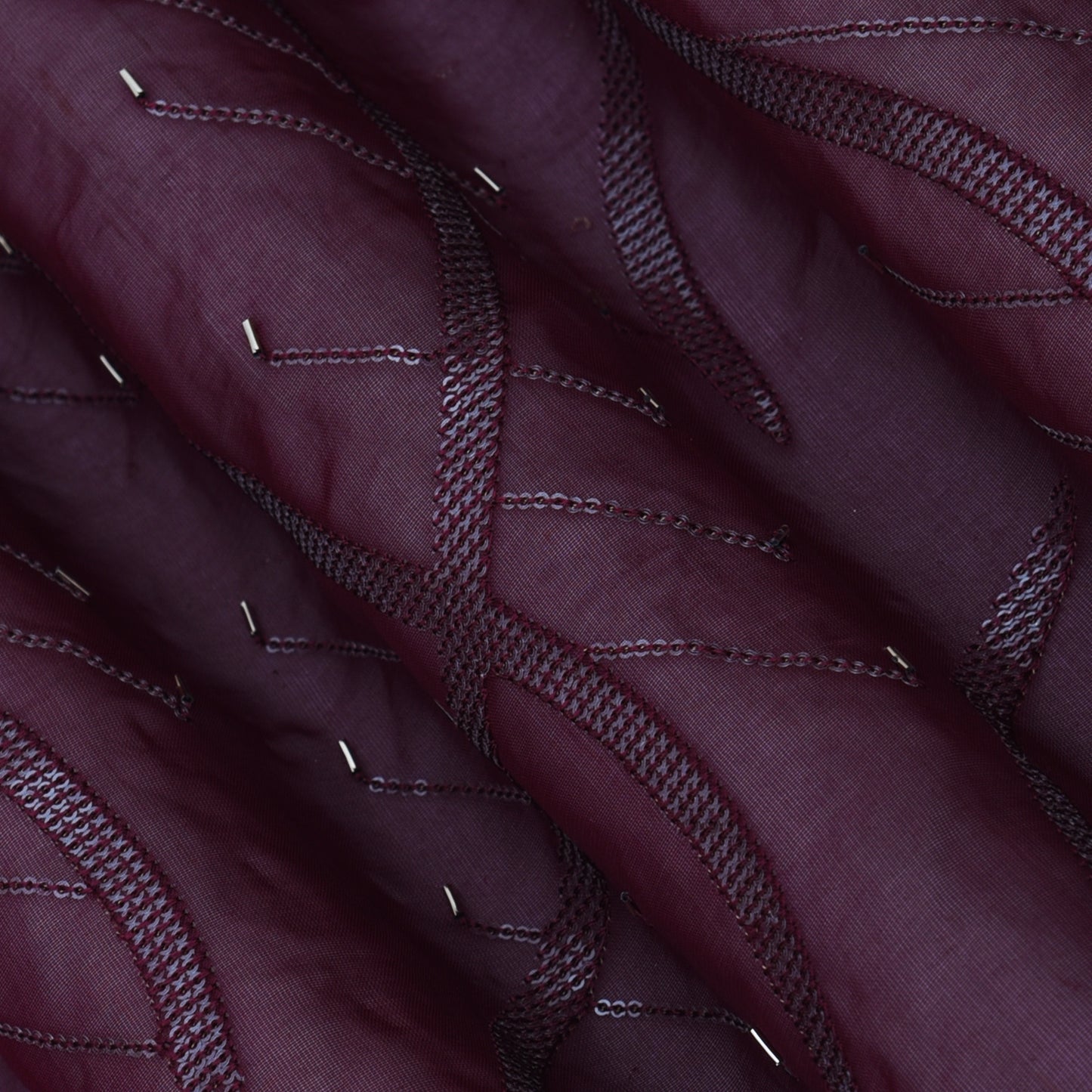 Organza Sequins Embroidery Fabric