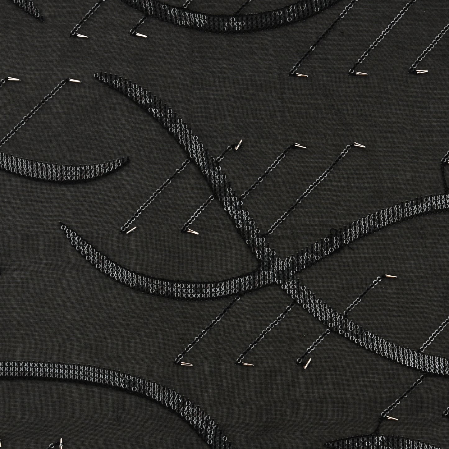 Organza Sequins Embroidery Fabric