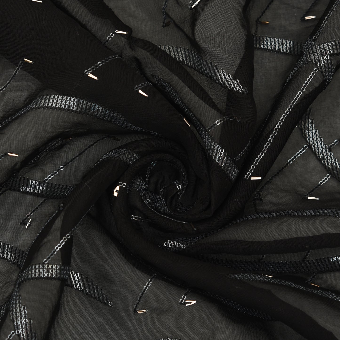 Organza Sequins Embroidery Fabric