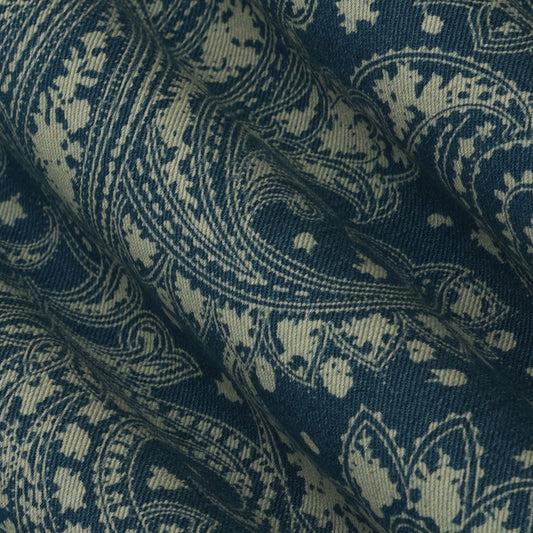 Blue Heavy Denim Print Fabric