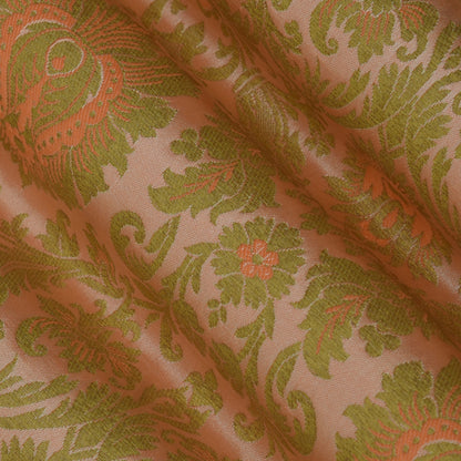 Peach Color Brocade Fabric