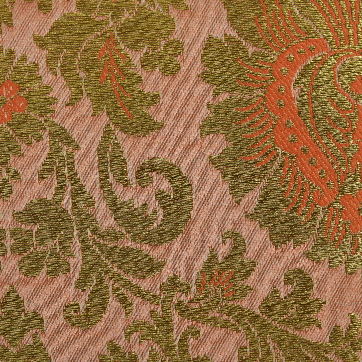 Peach Color Brocade Fabric