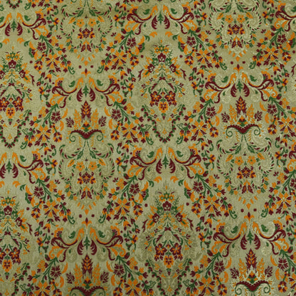 Beige Color Kimkhab Brocade Fabric