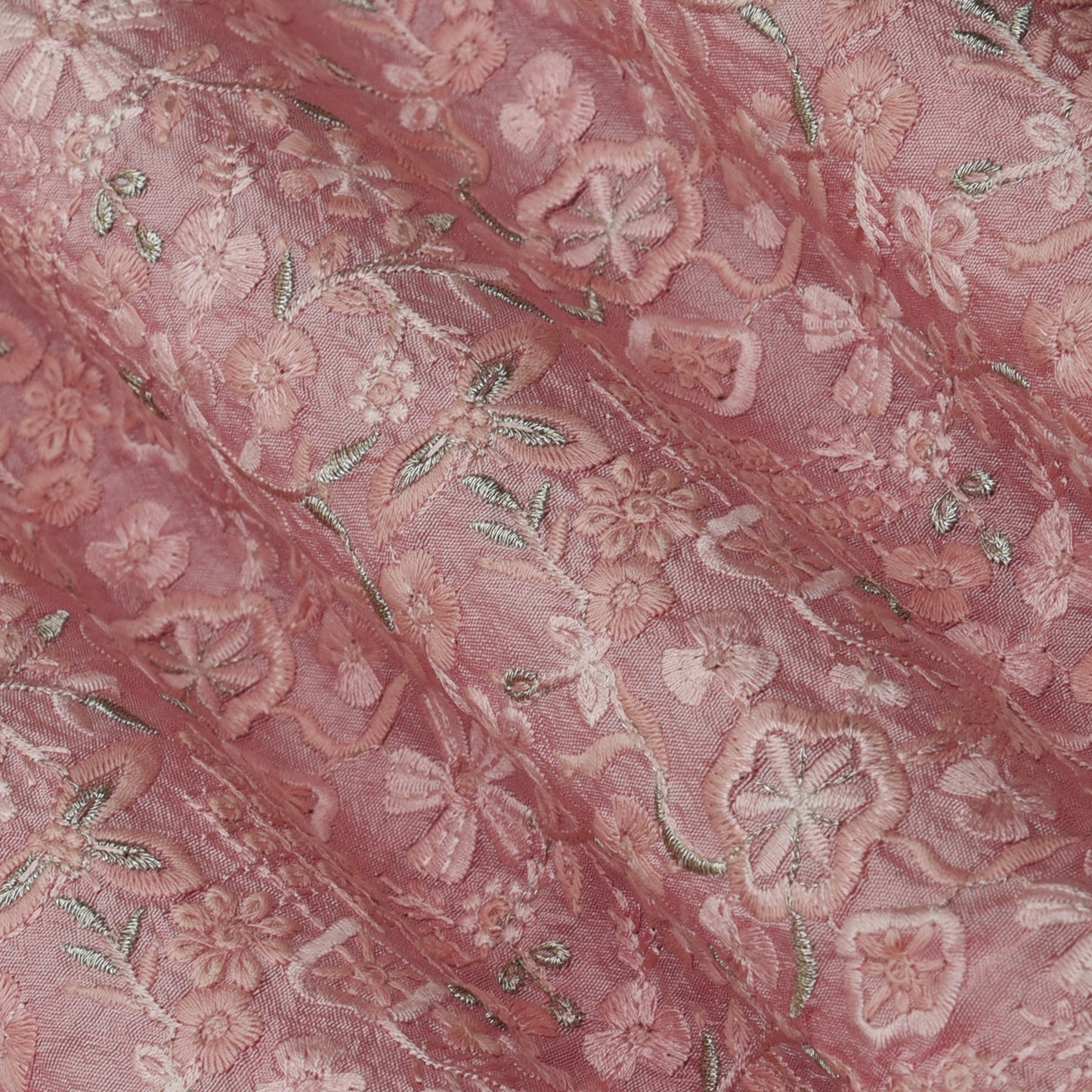 Slub Silk Embroidery Fabric