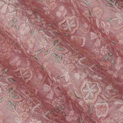 Slub Silk Embroidery Fabric