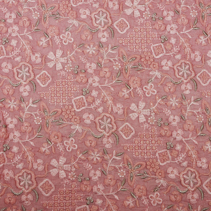 Slub Silk Embroidery Fabric