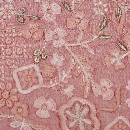 Slub Silk Embroidery Fabric