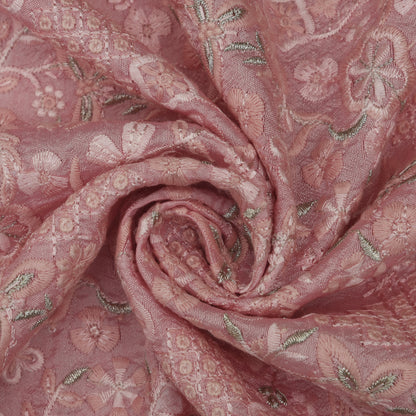 Slub Silk Embroidery Fabric