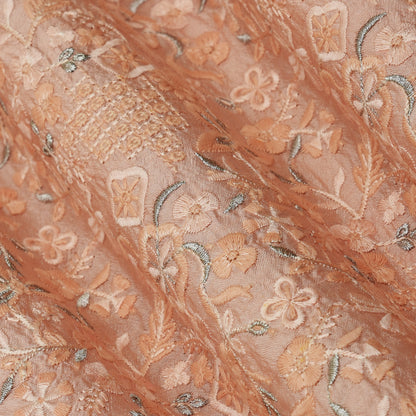 Slub Silk Embroidery Fabric