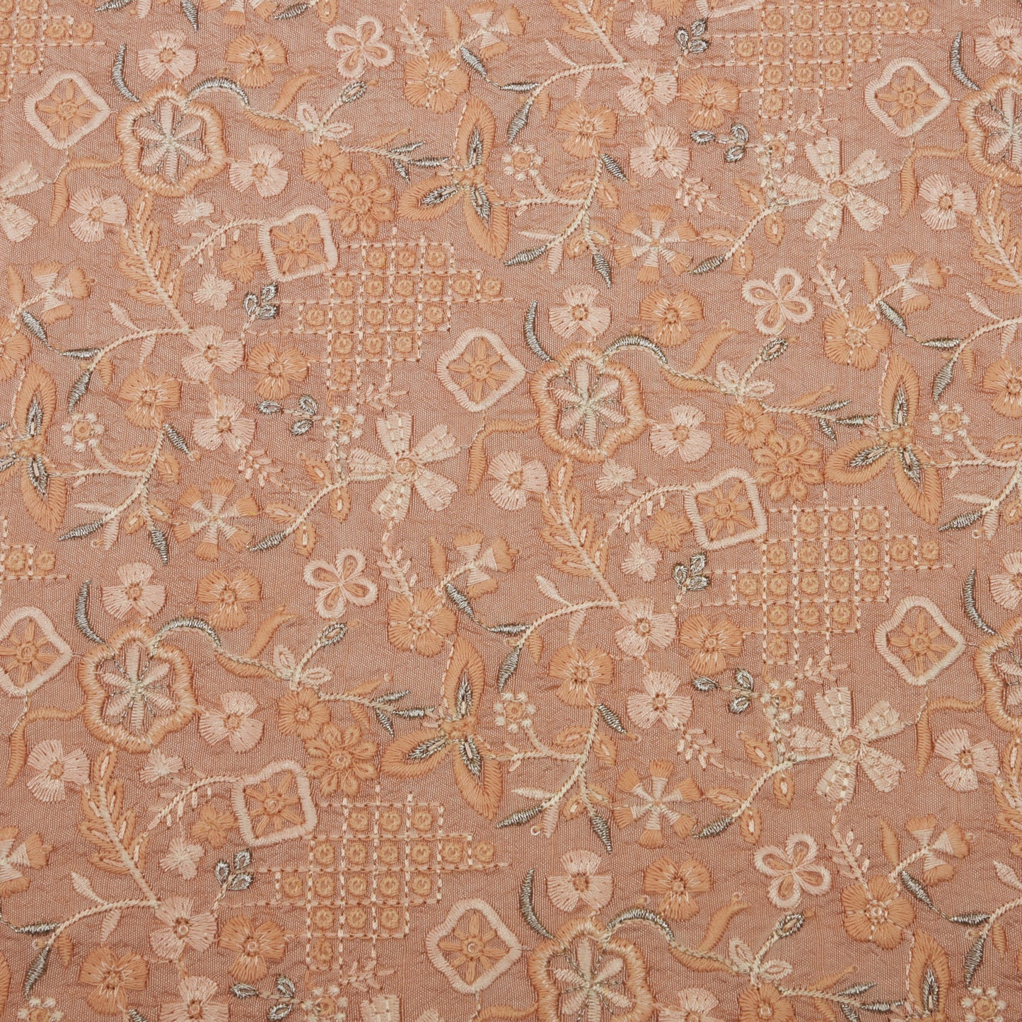 Slub Silk Embroidery Fabric