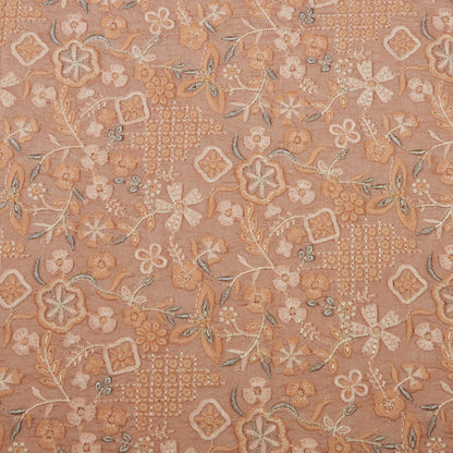 Slub Silk Embroidery Fabric