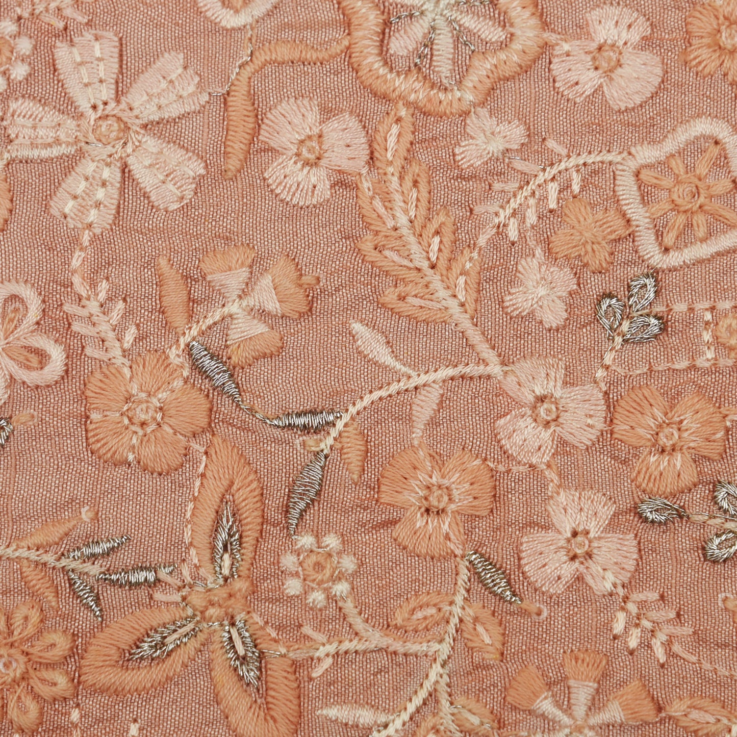 Slub Silk Embroidery Fabric