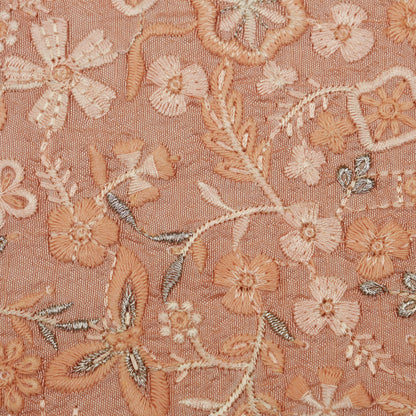 Slub Silk Embroidery Fabric