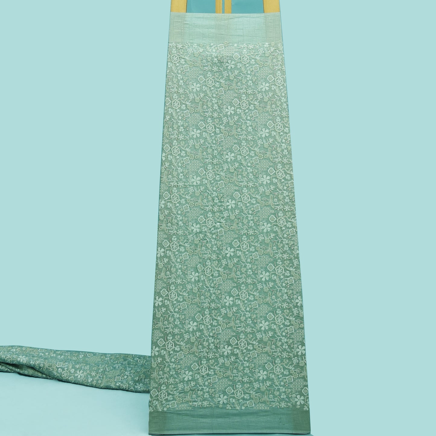 Slub Silk Embroidery Fabric