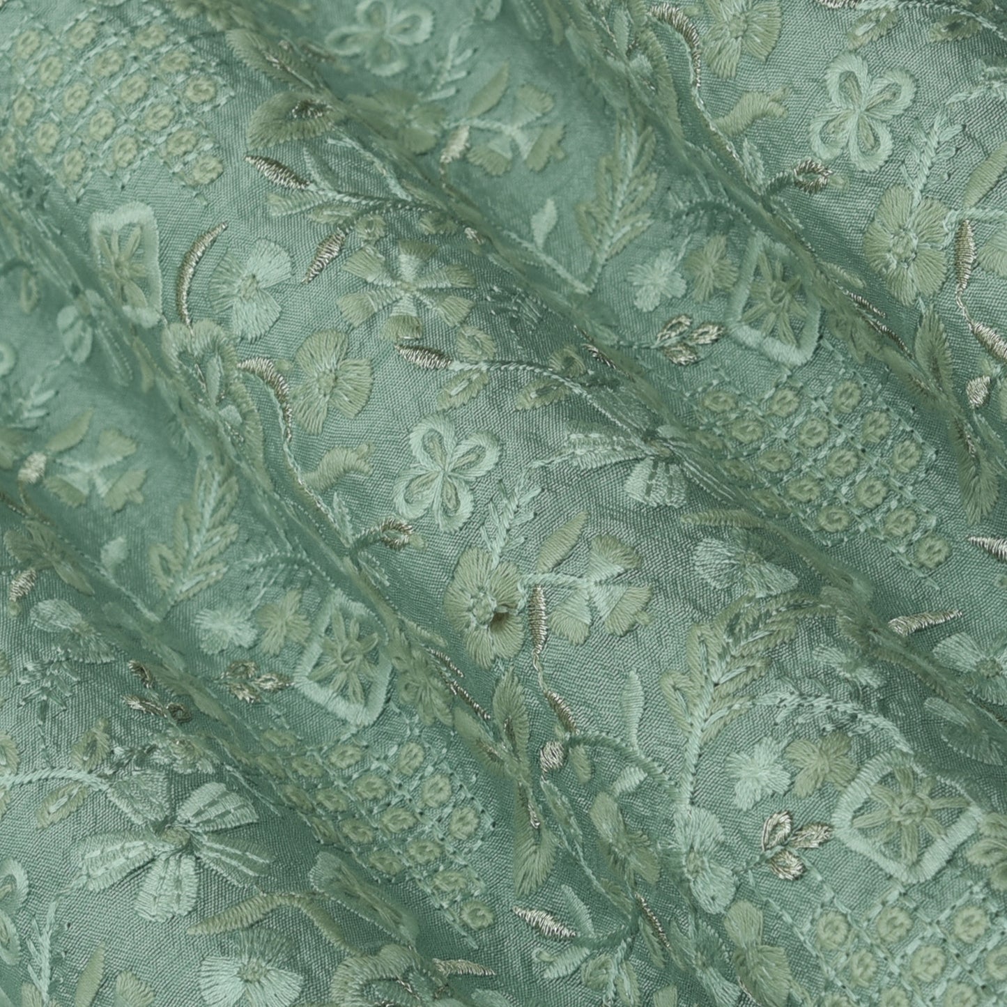 Slub Silk Embroidery Fabric