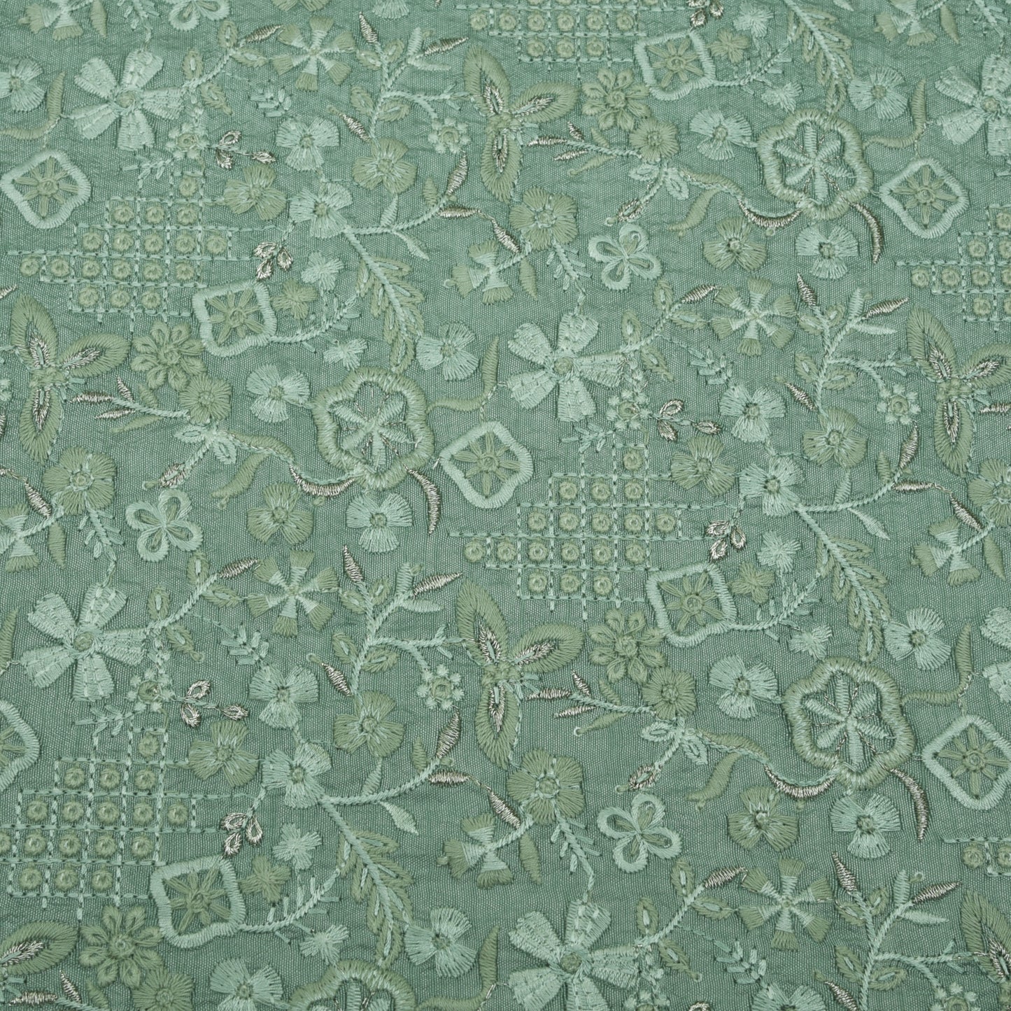 Slub Silk Embroidery Fabric