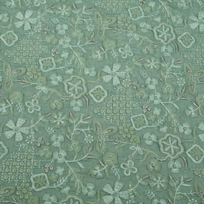 Slub Silk Embroidery Fabric