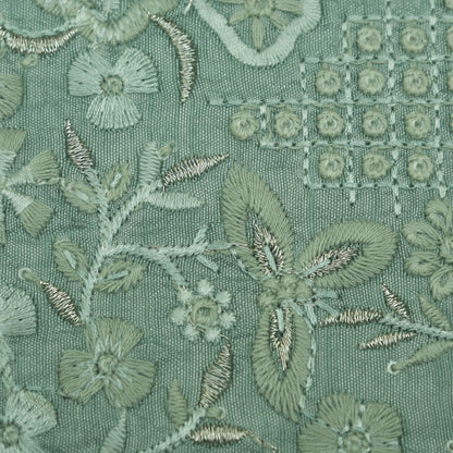 Slub Silk Embroidery Fabric