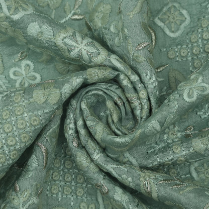 Slub Silk Embroidery Fabric