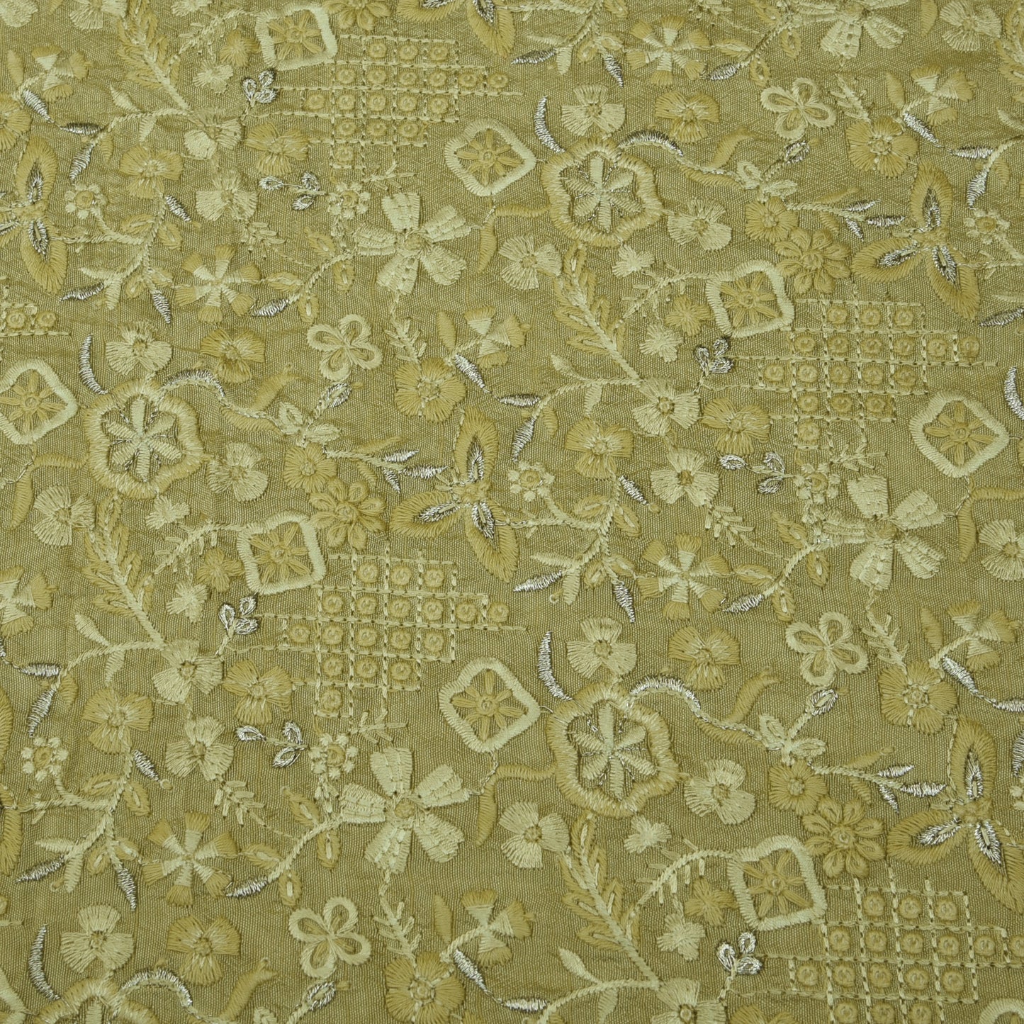 Slub Silk Embroidery Fabric