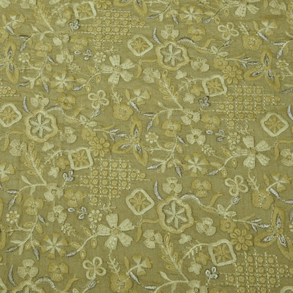 Slub Silk Embroidery Fabric